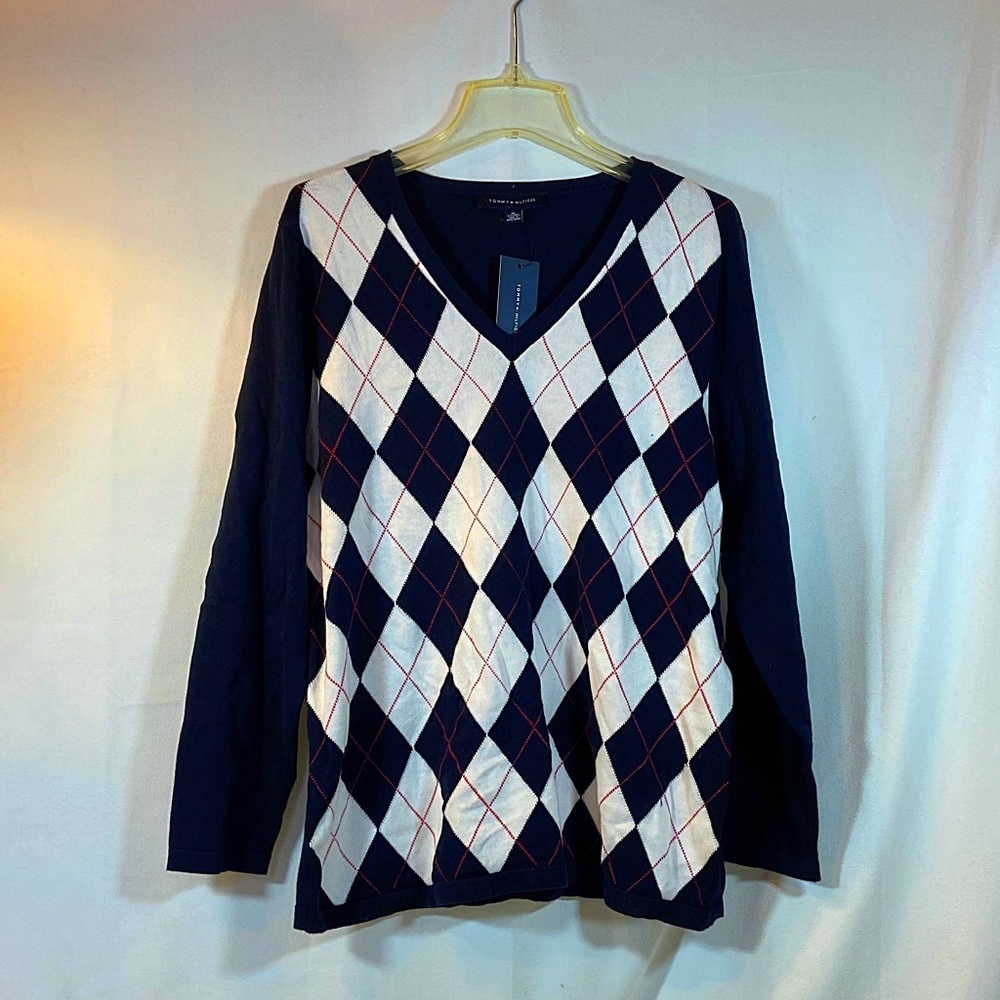 Men’s Tommy Hilfiger Argyle V neck Sweater